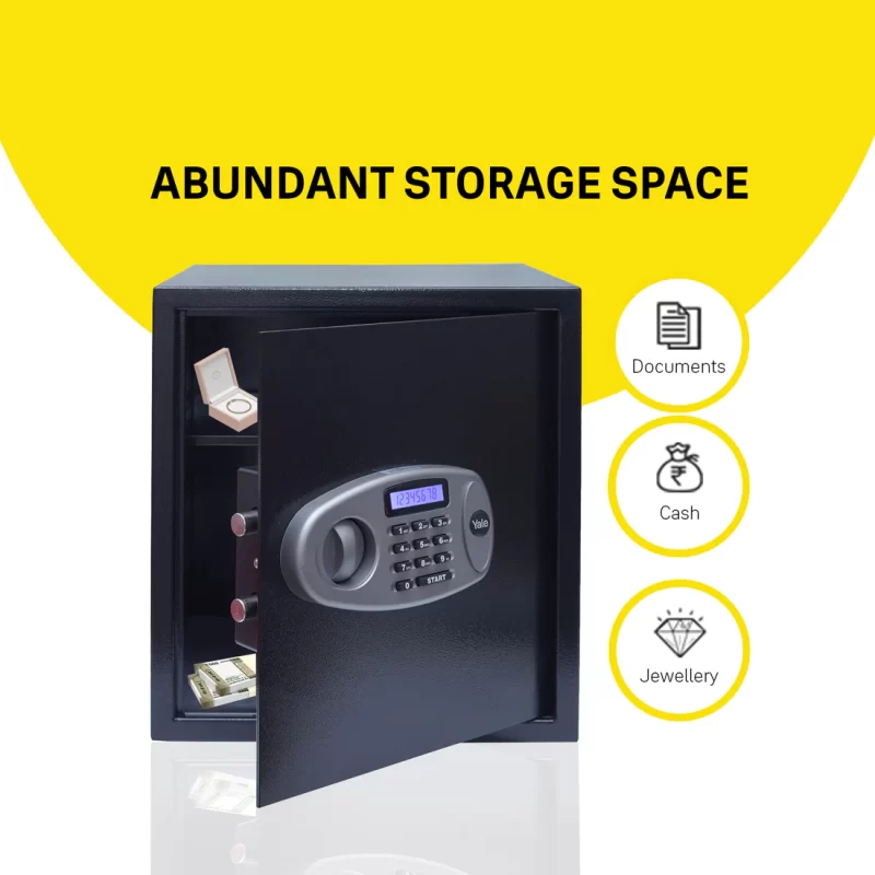 Yale Standard X-Large Electronic Safe locker with Pincode Access- 41 litres, Black - Image 7