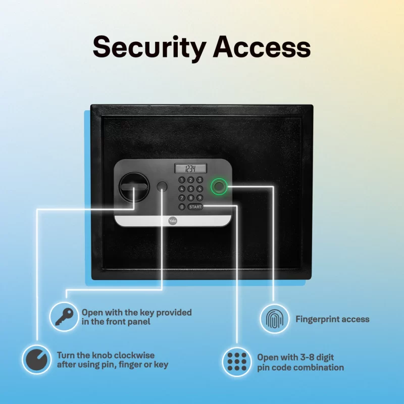 Yale Stellar Biometric Safe locker with Keypad- Large for Home & Office - Image 2