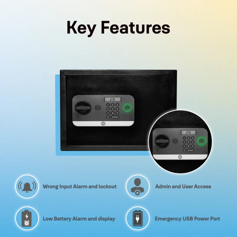 Yale Stellar Biometric Safe Locker with Keypad- Medium - Image 5