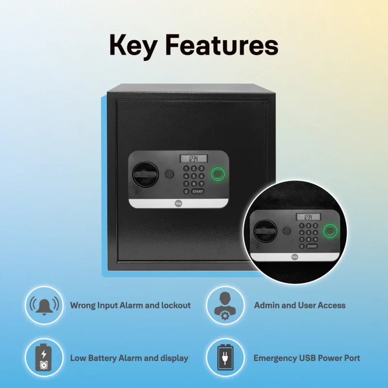 Yale Stellar Biometric Safe Locker with Keypad- Extra Large for Home and Office - Image 5